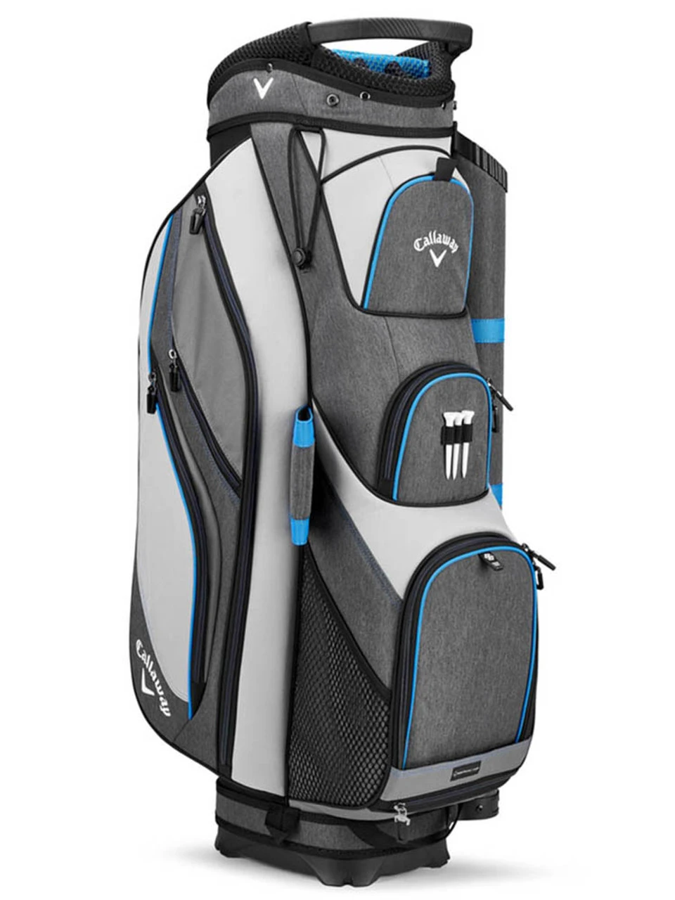 Callaway Forrester 19 Cart Bag - Silver/Titanium/Royal 1 Callaway Forrester 19 Cart Bag - Silver/Titanium/Royal
