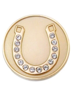 Navika Swarovski Crystal Horseshoe Gold Marker