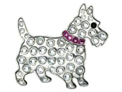 Navika Swarovski Crystal Scottie Pink Marker